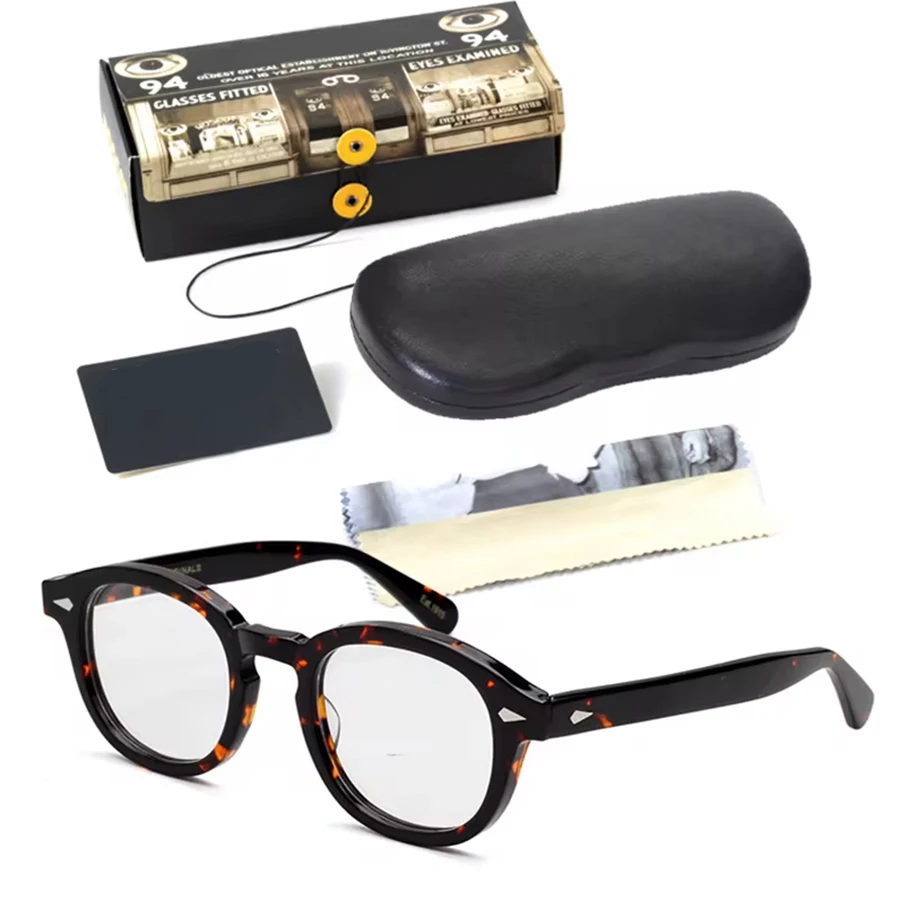 

Men's Spectacle Frame Johnny Depp Style Glasses Clear Lens Brand Designer Male Acetate Frame Vintage Eyeglasses