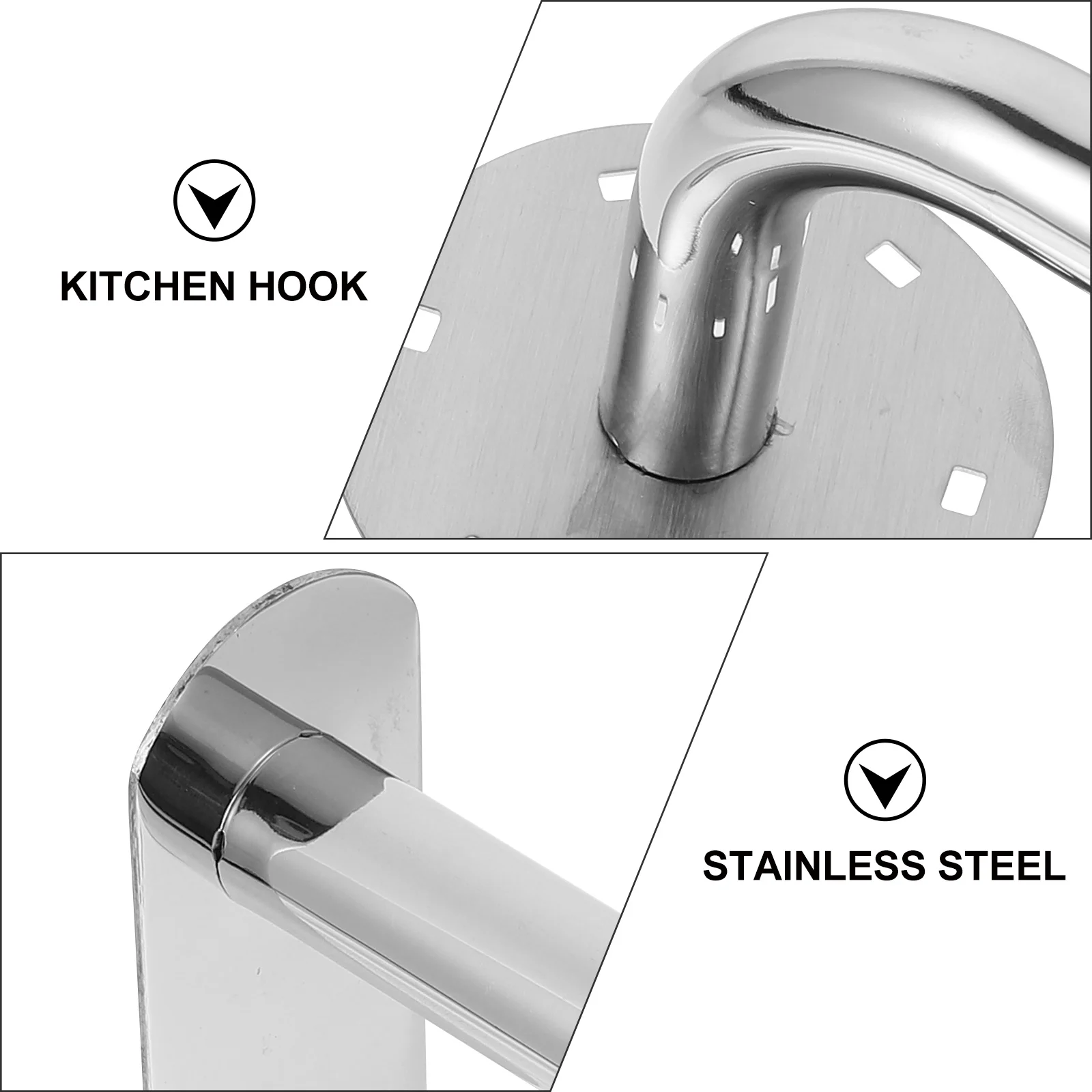 

Stainless Steel Hook Rotatable Adhesive Wall Mount For Kitchen Bathroom Garage Door Storage Rack Organizer Home Tool