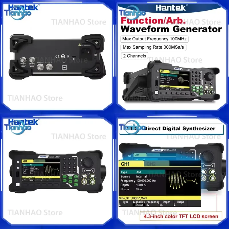 for Hantek HDG3022B HDG3012B Digital DDS Signal Generator 2CH Arbitrary Waveform Function Generator Frequency Meter 300MSa/s