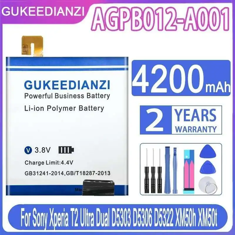 

Mobile Phone Battery AGPB012-A001 4200Mah For Sony Xperia T2 Ultra Dual D5303 D5306 D5322 Xm50h Xm50t