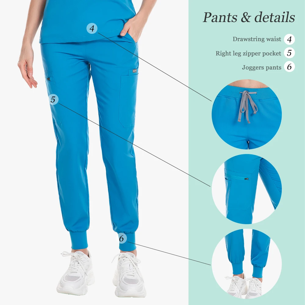 Medische Scrubs Verpleging Vrouwen Mannen Verpleegstersuniformen Sets Joggers Broek Korte mouwen Top Tweedelige set Dierenkliniek Veterinair uniform