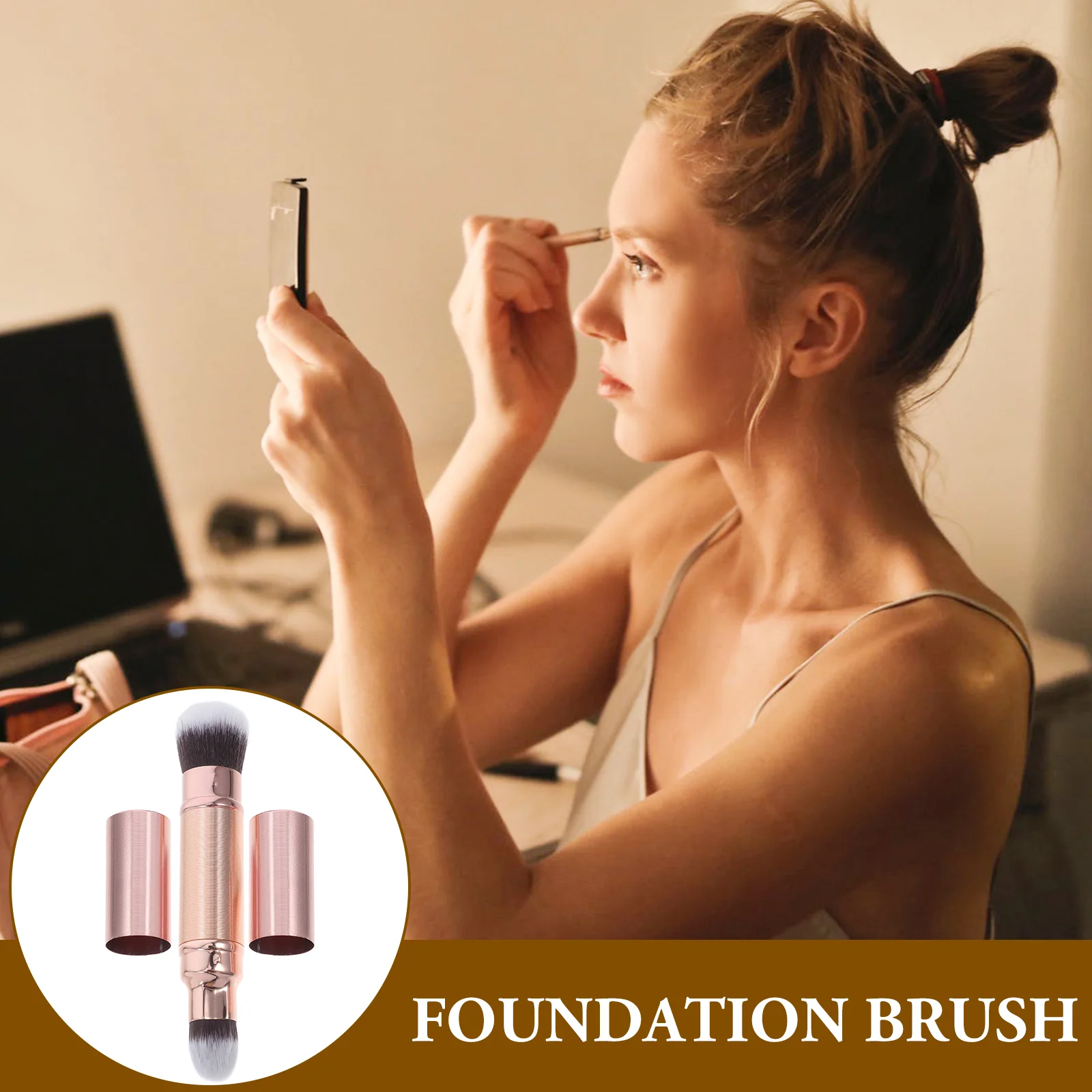 Makeup Brushes Double-ended Powder Cosmetics Foundation 2 in 1 Blush Travel