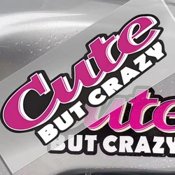 Cute but crazy JDM Style Modified Reflective Decoration Car Body Window  Windshield Skateboard Laptop Vinyl Decal Stickers