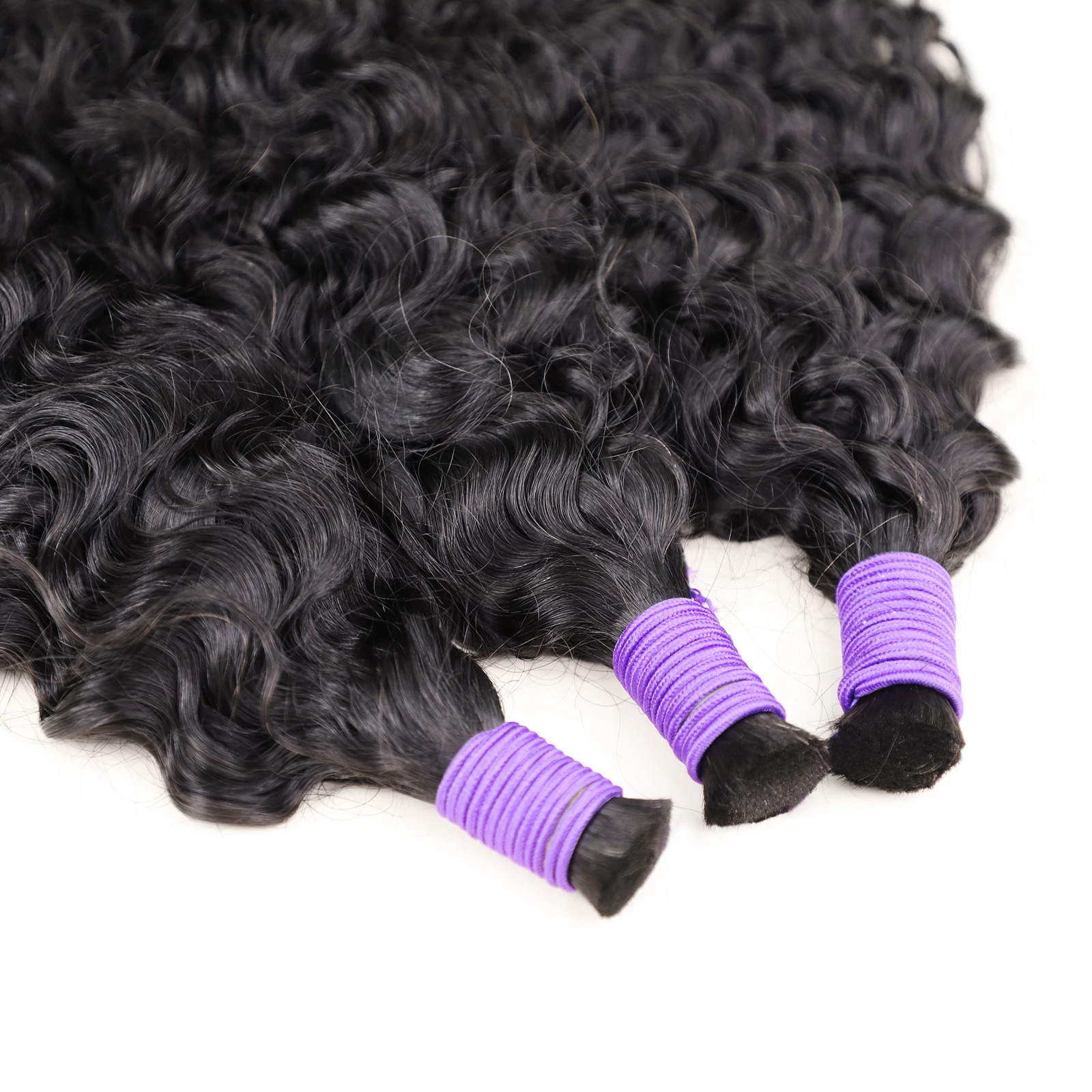 Brazilian Water Wave Hair Extensions Bulk, Natural Preto, Sem Tranças De Trama, Cabelo Humano Em Massa, Alta Qualidade Virgem Cabelo Em Massa, 14-30in