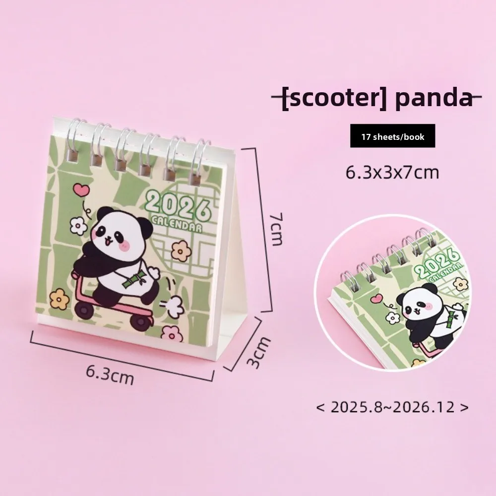 Creative Small 2026 Desk Calendar Cartoon Standing Flip Schedule Planner Desktop Decoration Mini Calendar Gifts