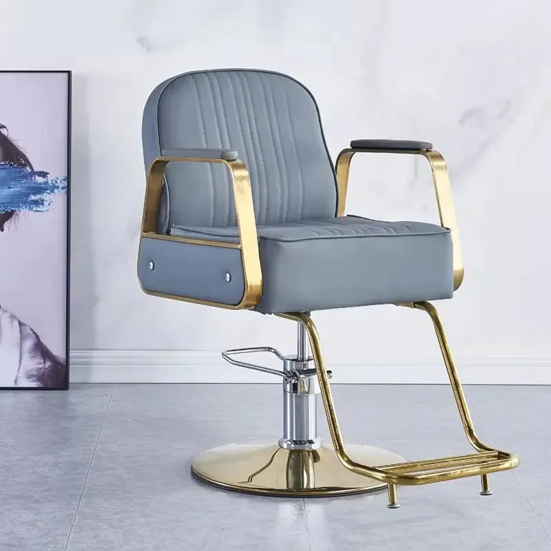 

Esthetician Professional Barber Chair Swivel Hairstyle Golden Auxiliary Barber Chair Tattoo Women Silla Giratoria Furniture