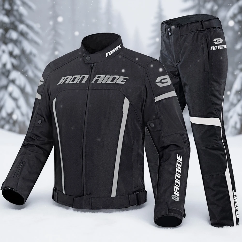 

Зимняя ветрозащитная мотоциклетная куртка, водонепроницаемая мотогоночная куртка, ночная отражающая мото одежда с защитой из ЭВА