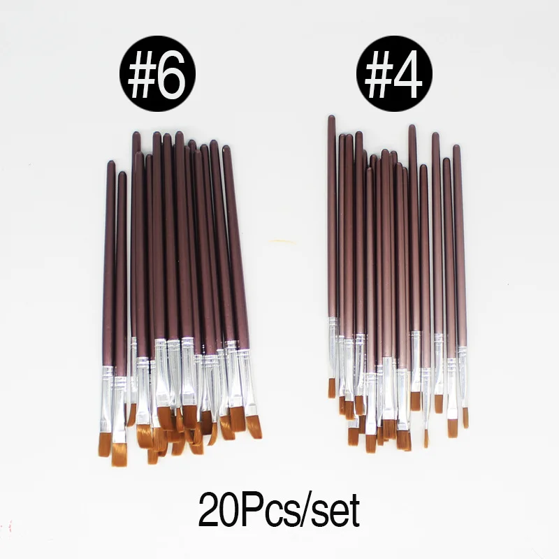 20 Pcs Flat Paint Brushes for Touch Up for Classroom Crafts Paint Brushes for Acrylic Painting Watercolor Canvas Face Painting