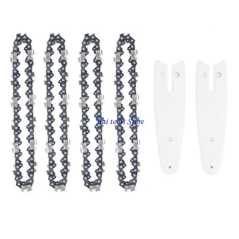 

X37E Mini Chainsaw Replacement 4/6 Inch Chain and Guide Plate Set Cutting