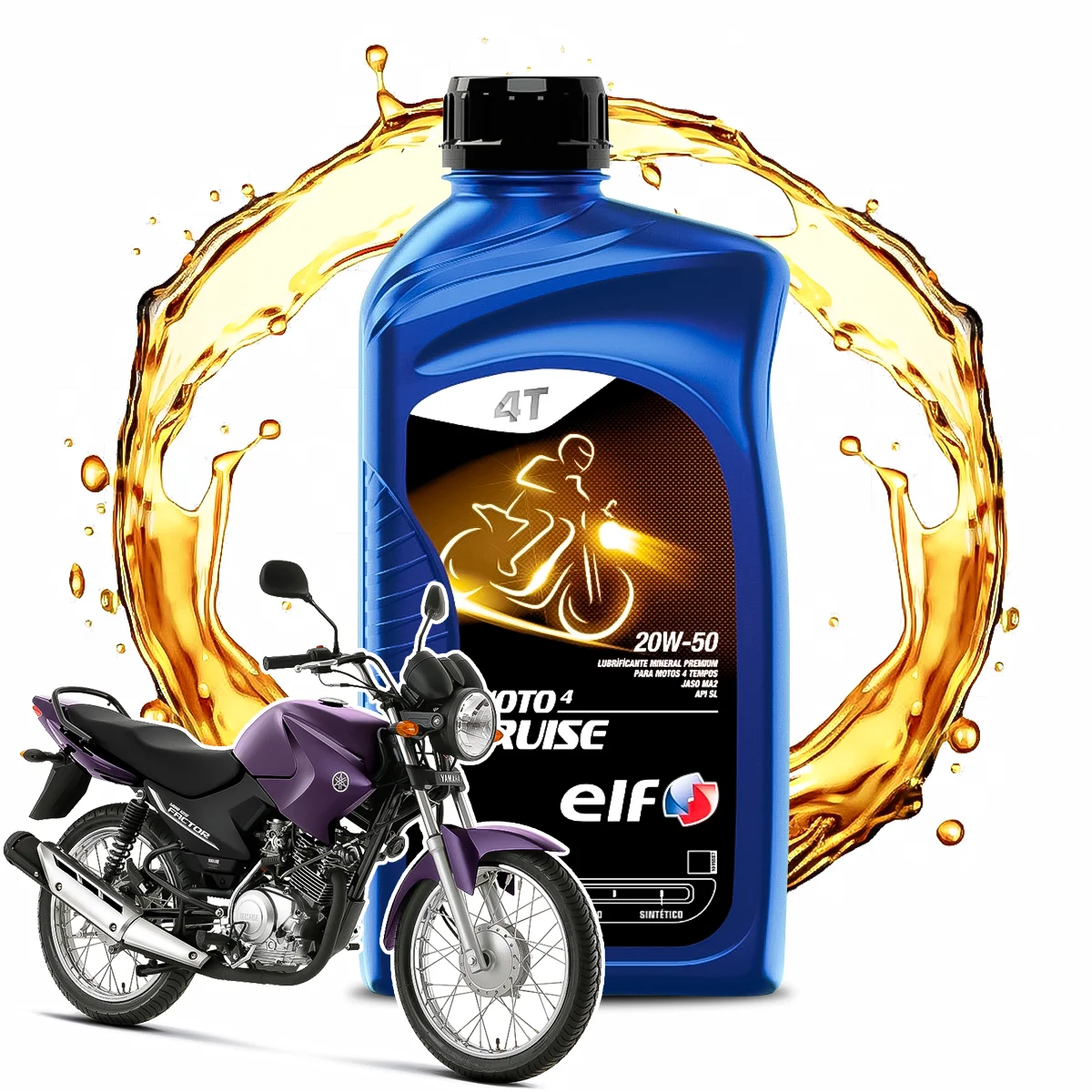 Oil For Yamaha Factor Ybr 125 Elf Mineral 20w-50 Cruise