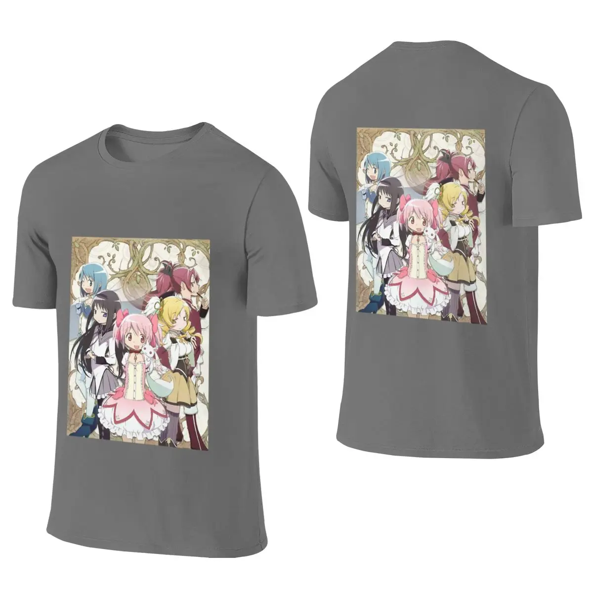 Puella Magi Madoka Magica Anime Standard Shoulder Reversible T-shirt High-End Minimalism Versatile Colors Cotton Tee