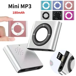 Mini MP3 Music Players Metal Clip-on Audio Player 64G Expansion 180mAh Build in Speaker Rechargeable with Headphone for Students