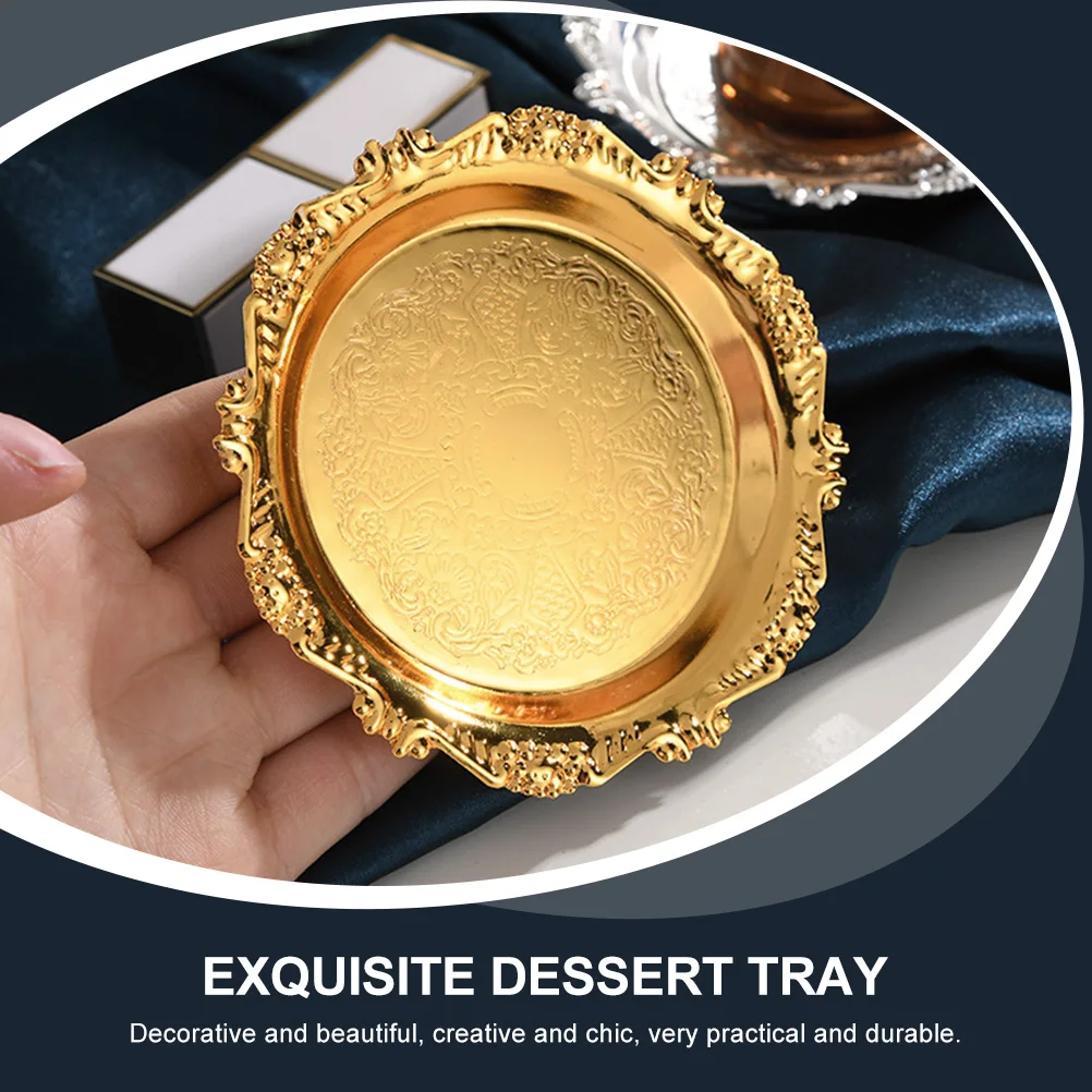 

Vintage Decorative Snack Desktop Exquisite Jewelry Tray European Dessert Tray Home Accessory Lightweight