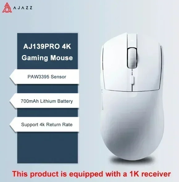 Imagem -05 - Ajazz Aj139 Pro Mouse para Jogos Paw3395 Nordic52840 4k 2.4g sem Fio Fps Mouse Leve pc Gamer Mouse Presentes de Escritório para E-sports