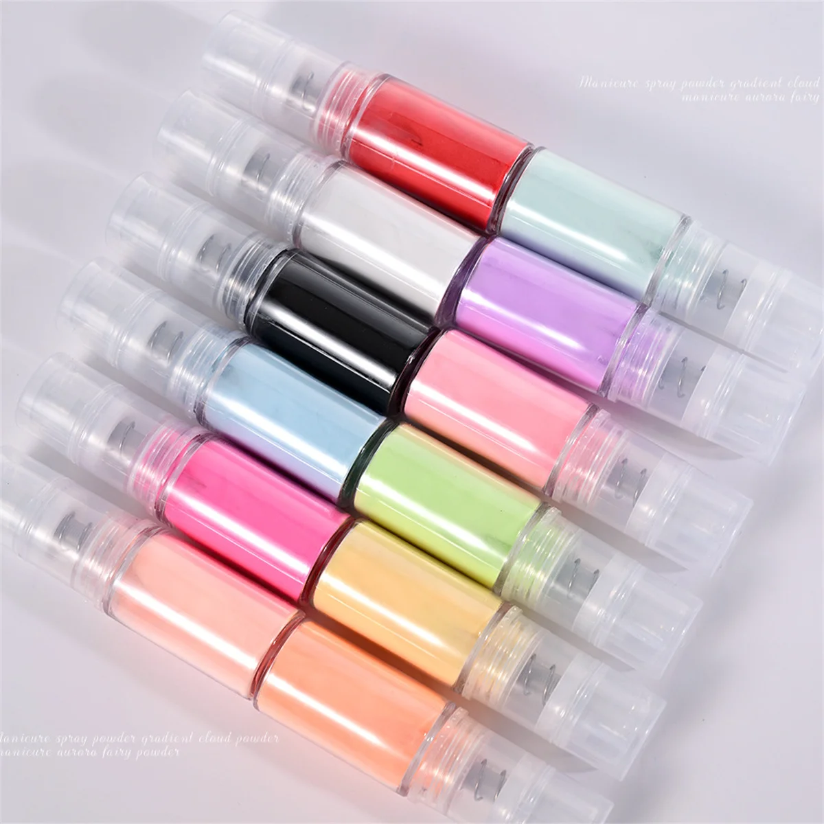 1 قطعة التدرج مسمار مسحوق رذاذ مسحوق الغمر مسحوق معكرون اللون أورورا البريق مسحوق البوب اللون المحمولة مسمار الفن خلق
