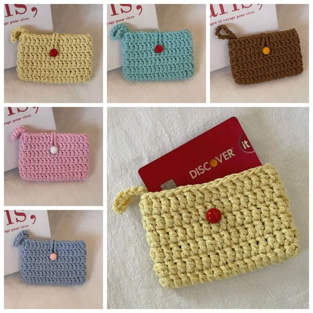 Mode Einfarbig Weben Karte Tasche Handgemachte Kleine Häkeln Geldbörse Quadratische Stricken Mini Handtaschen für Damen/Mädchen