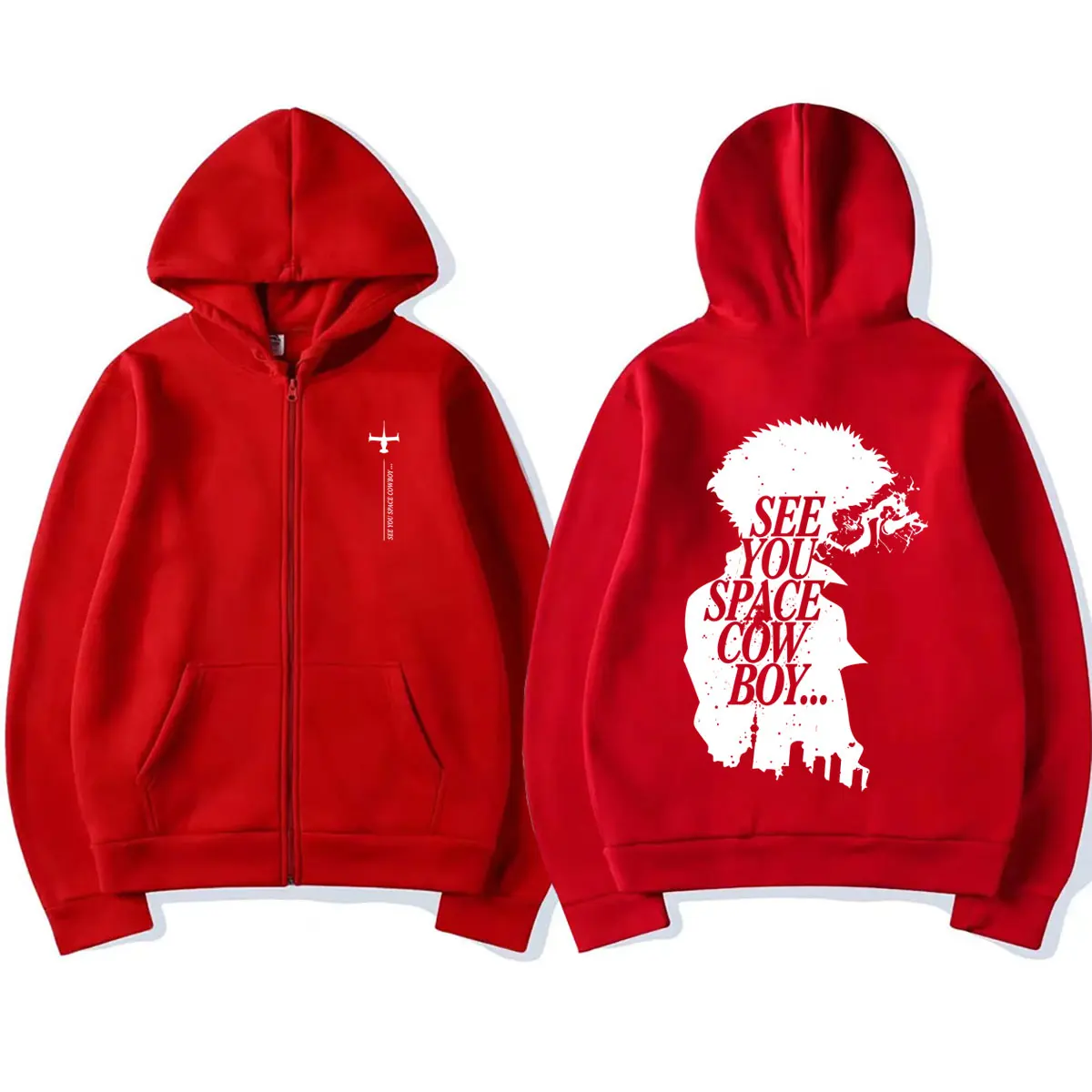 Anime Cowboy Bebop Spike Spiegel See You Space Cowboy Zipper Hoodie für Männer und Frauen, Manga-Mode Streetwear, Lässige Reißverschlussjacke für Herren – Detail 6