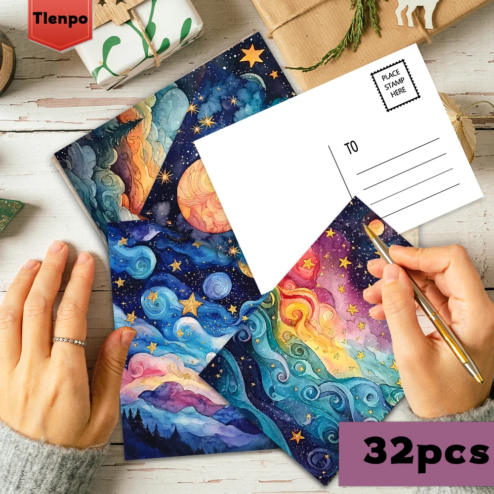 

32pcs, Van Gogh Starry Night Postcards, Wall Stickers, Mailing Cards, Greeting Cards, DIY Postcards, Souvenir Postcards, Decorat