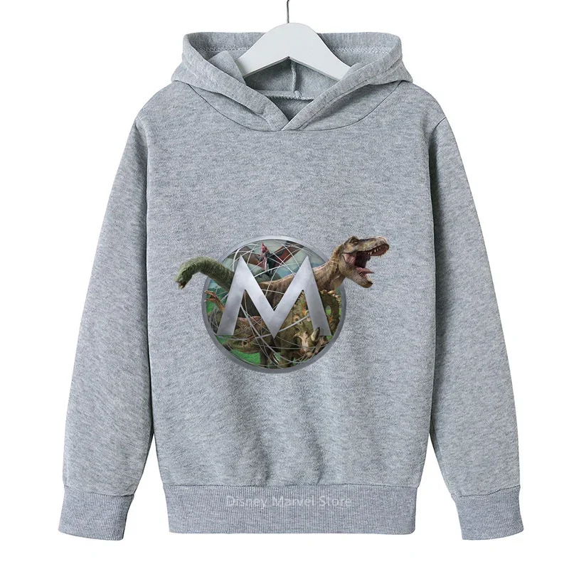 2024 Dinosaur Print Hoodie for Kids - Trendy Autumn Casual Wear for Boys Girls - Ideal for Fashionable Outdoor Days Ages 3 to 14