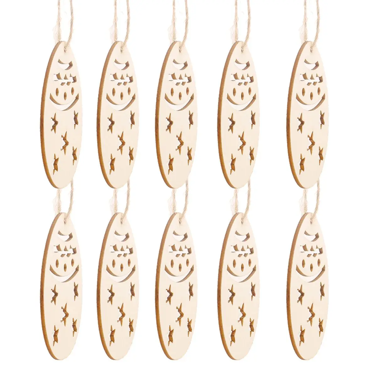 

20 Pcs Fillable Christmas Ornament Easter Egg Pendant Vintage Decor Hanging Inflatable Beige