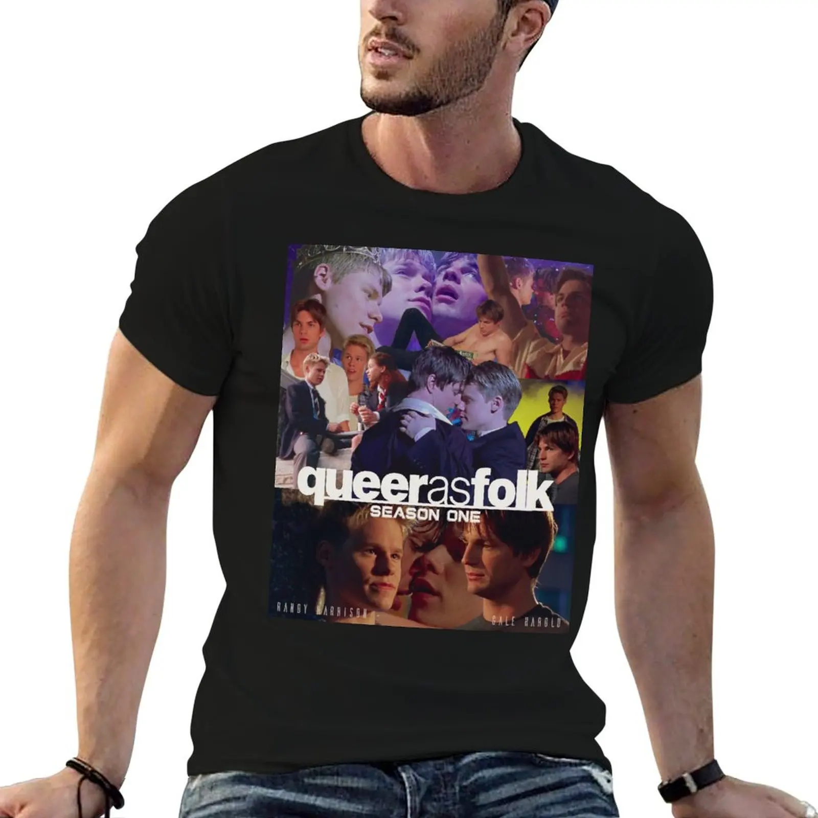 Camiseta Queer as Folk: temporada uno, camiseta para hombre, camiseta 100% algodón, camisetas divertidas de algodón para hombre, camiseta de algodón