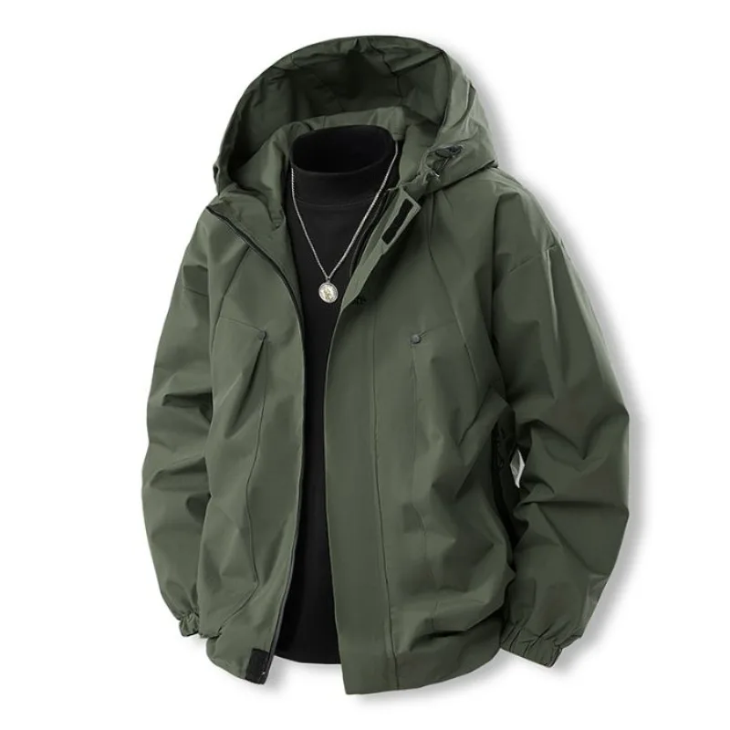 Korean Mens Clothing Couple Set Men Trench Coat Overcoat Man  Autumn Outdoor Reversible Windproof Waterproof  Trendy Style
