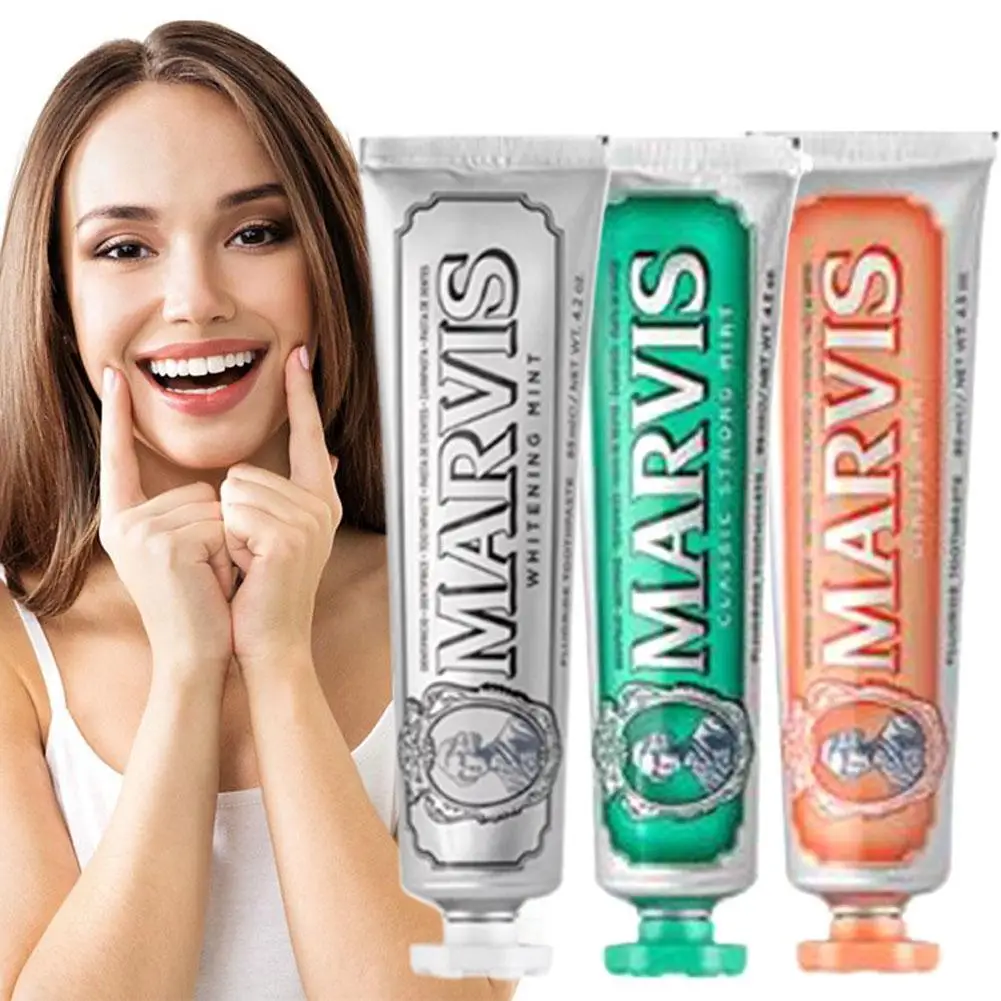 Dentifrice à haleine fraîche, blanchissant, élimine les taches, la mauvaise haleine, fraîcheur longue durée, 6 couleurs, 85ml