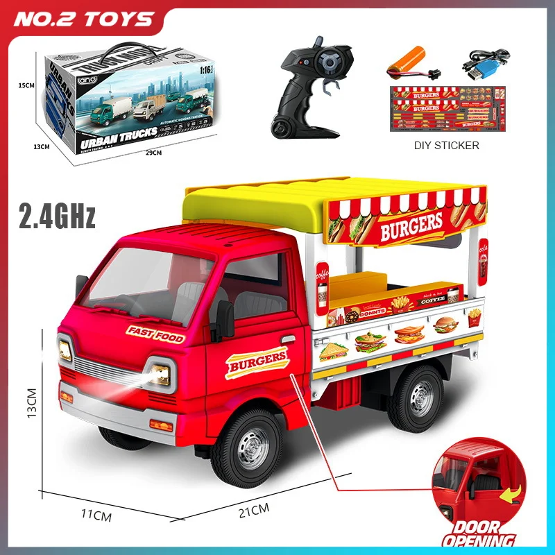 

1/16 фургон с дистанционным управлением 2,4G 5CH мини радиоуправляемый автомобиль детские игрушки радиоуправляемые грузовики с мороженым транспортные машинки с подсветкой