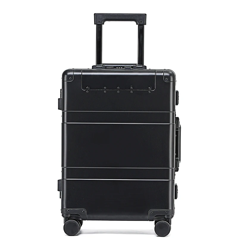 Front Opening Trolley Luggage All Aluminum Suitcase Women Bag Metal Business Men Password Suitcases on Wheels Cabin Travel Bags