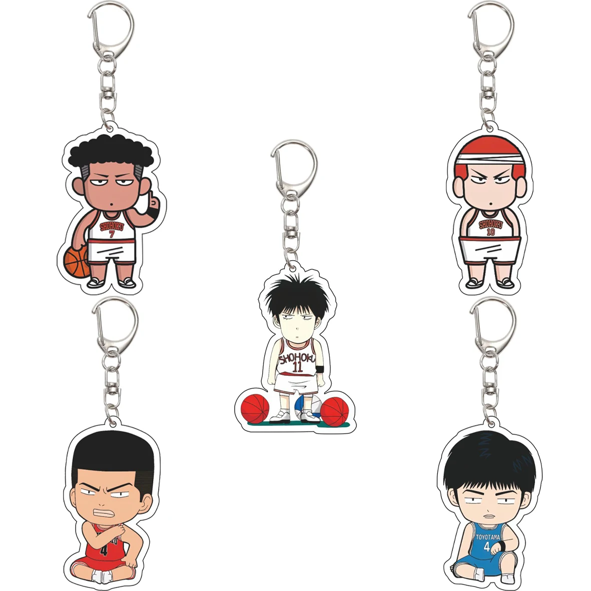55MM Anime Slam Dunk Figure Hanamichi Sakuragi Kaede Rukawa Ryota Miyagi Takenori Akagi Acrylic Keychain Chrismas Gifts