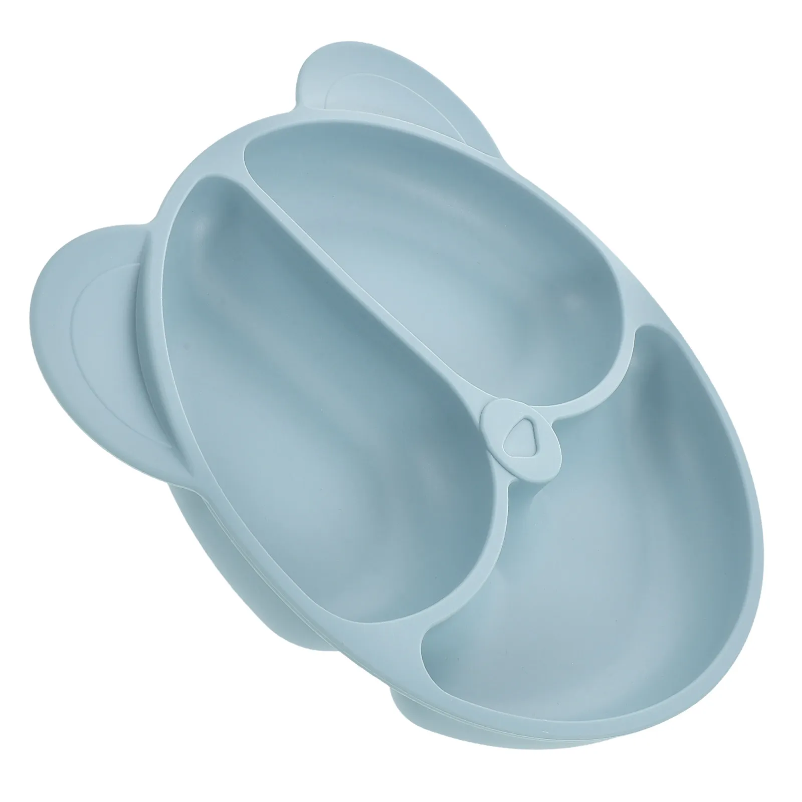

Silicone Baby Plate Divided Food Compartment Suction Base Infant Feeding Tray Toddler Eating Plate Non-Slip Household