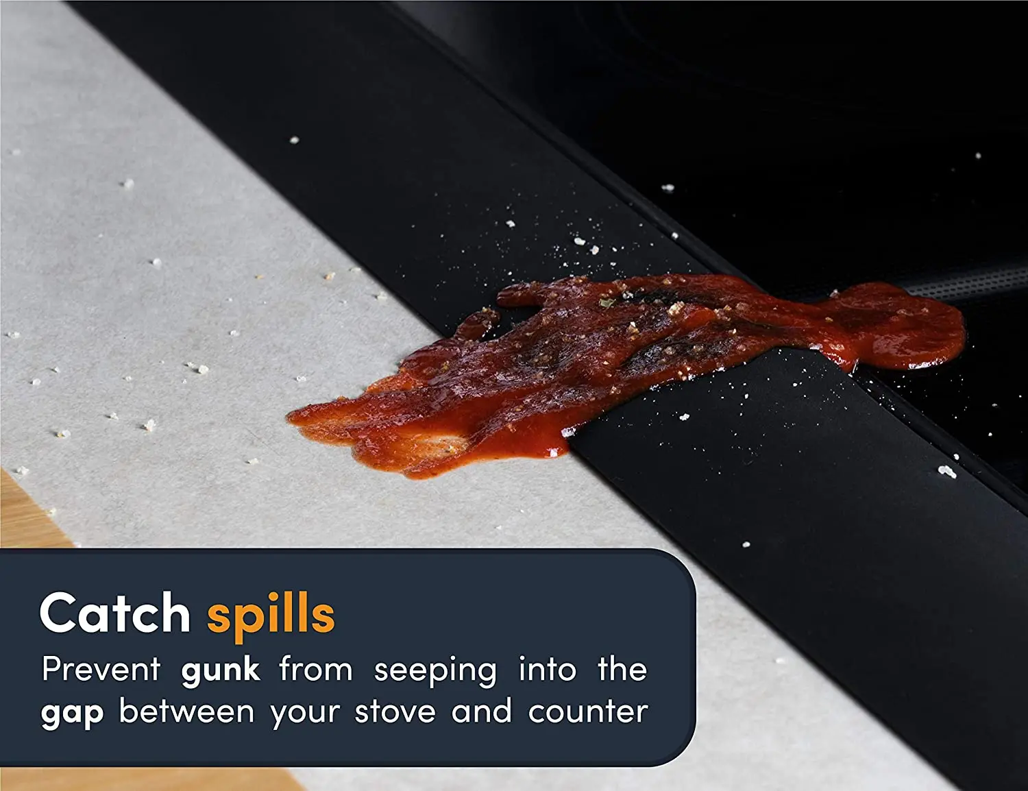 Silicone Stove Gap Covers 1PCS Heat Resistant Oven Gap Filler Seals Gaps Between Stovetop and Counter, Easy to Clean