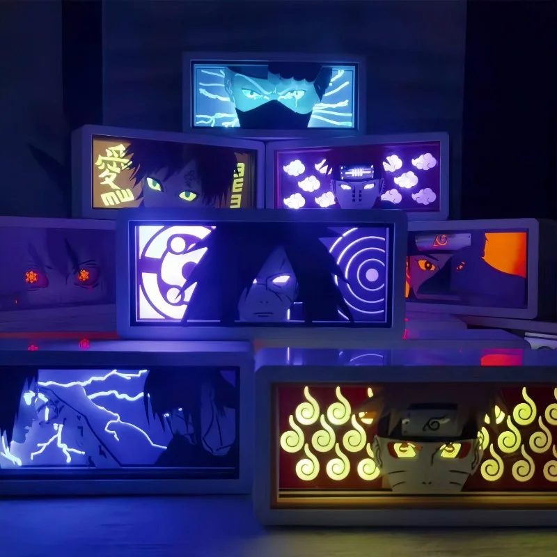 

Наруто Аниме Бумажный Резной Фонарь Саске Учиха Итачи Мадара Вакамад Ворота Бумажная Резка Фонарь Фоторамка Свет Ночник