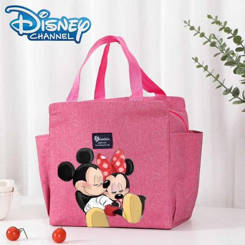 Kawaii Disney Insulated Lunch Box Pack Mickey Thermal Bag Large Capacity Food Storage Bags Women Travel Picnic Handbags Kid Gift