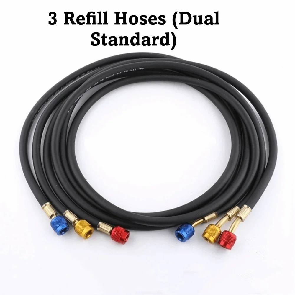 Rubber Charging Hose Set Fluoridation Detection SAE Standard High Pressure Charging Hose 800psi Max Pressure