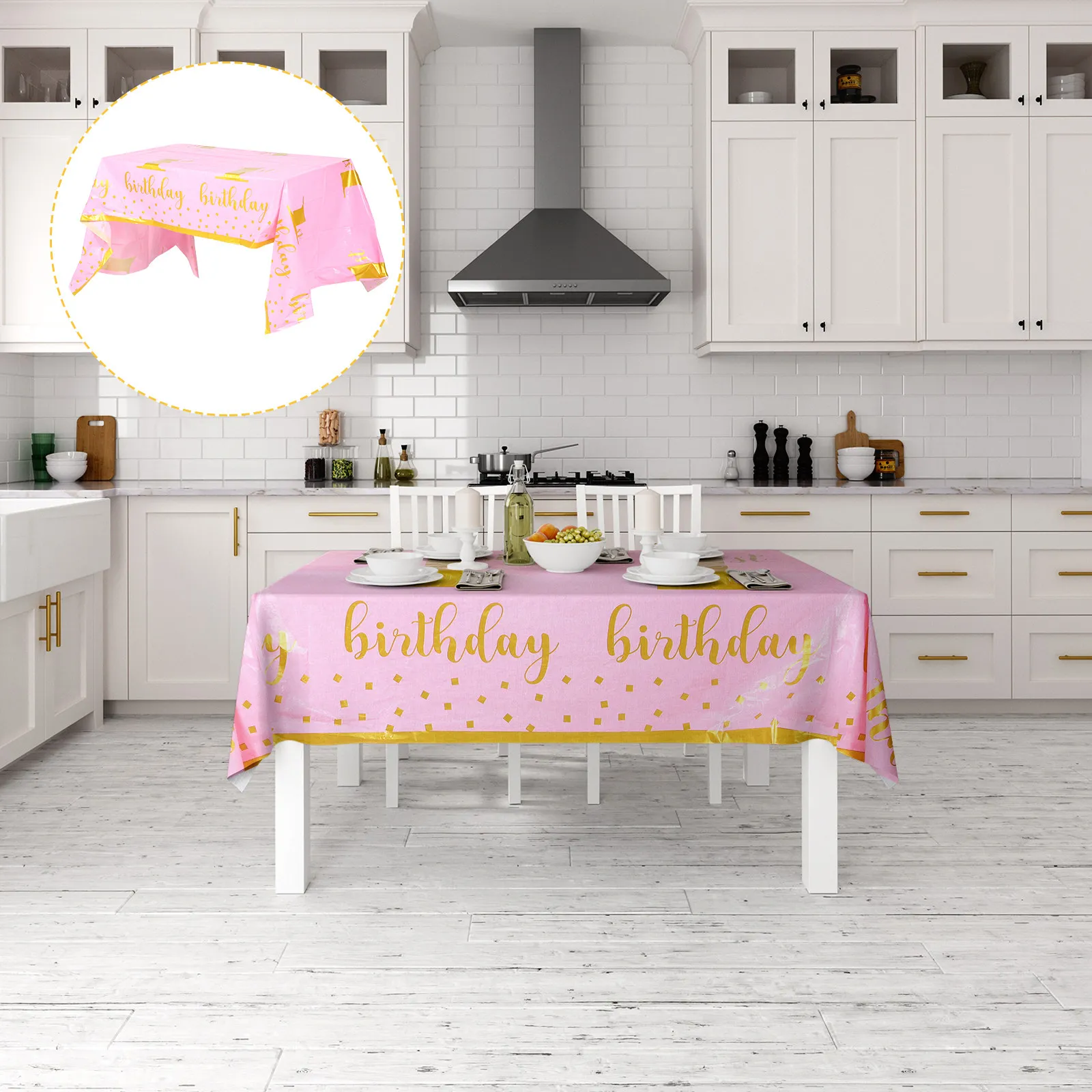 2Pcs Rectangle Tablecloth Plastic Birthday Party Table Cover Long Large Size Easy Wipe Clean Reusable Cutting Friendly