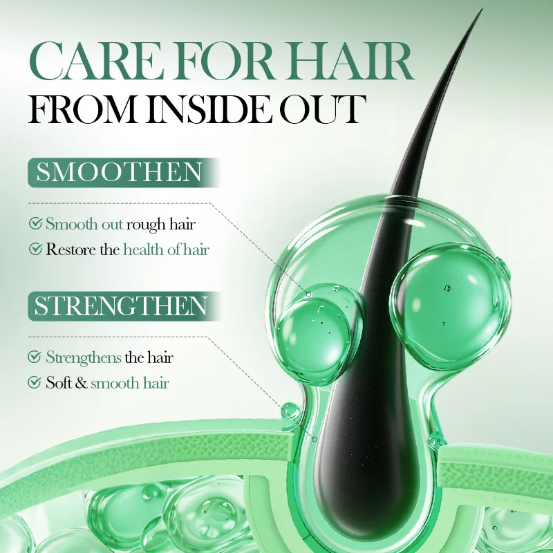 كبسولات مصل الشعر بزيت الزيتون للشعر الناعم والحريري، عطر يدوم طويلاً، تركيبة غير دهنية