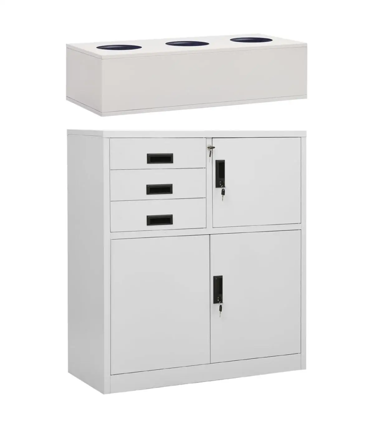 90x40x125 cm light gray steel planter office cabinet storage lockers