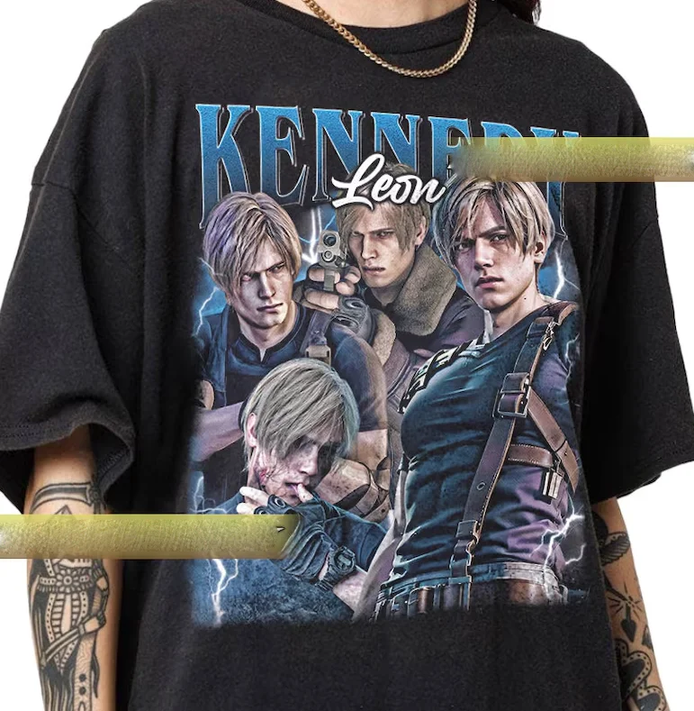 Vintage Leon Kennedy Blue Version T-Shirt, Gift For Women And Man Unisex T-Shirt