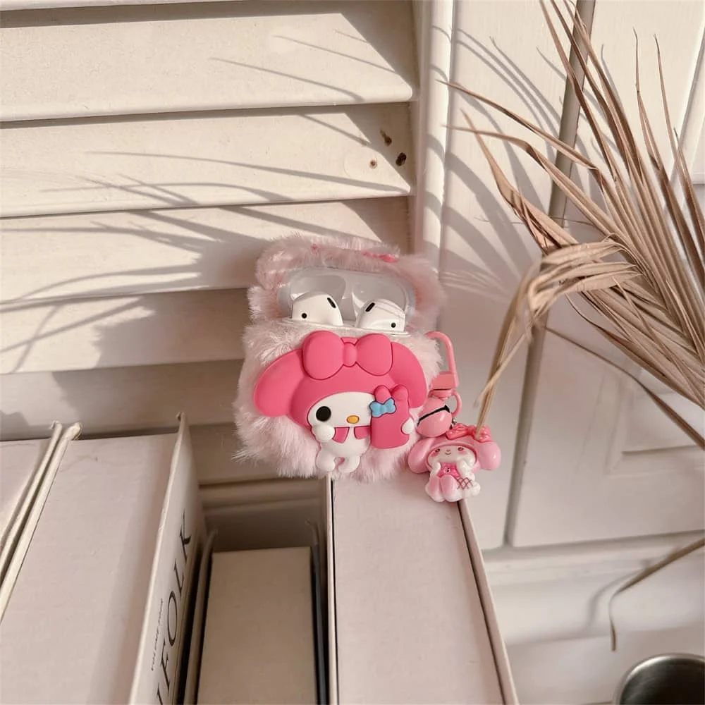 جراب سماعة أذن لسماعات AirPods Pro ، كرتون لطيف ، دور أنيمي ، لحن ، حافظات سماعات أذن لسماعات Air Pods 1 ، 2 ، 3 ، غطاء واقي ناعم من القطيفة