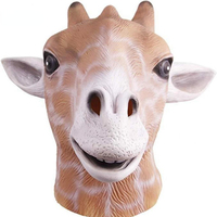 Halloween Realistic Eco-friendly Latex Mask Cute Animal Giraffe Head Mask Costume Cosplay Funny Party Masks Halloween