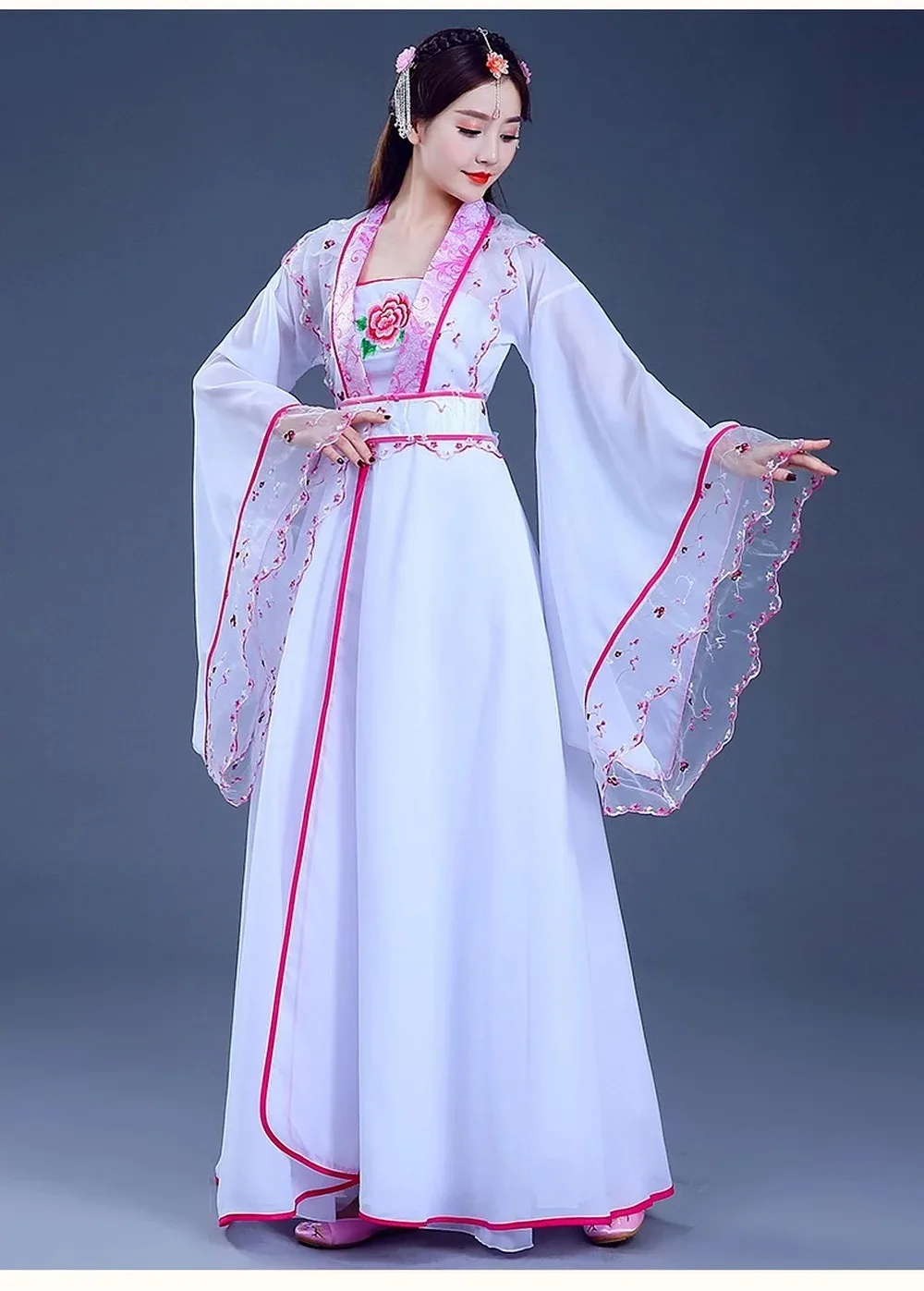 Ancient Chinese Costume Fairy Cosplay Women Girl Hanfu Dress Embroidery Floral Kids Tang Suit Festival Outfit Folk Dance Costume