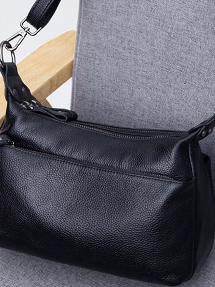 2026 New Leather Women's Shoulder Bag Slant Cross Mom Bag Luxury Sensation Middle-aged Large Bags Single Shoulder Bags