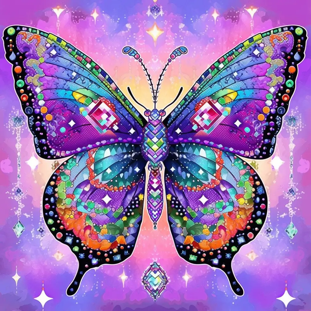 

CHENISTORY 5D DIY Painting Diamond Embroidery Butterfly Full Round Diamond Painting Kits Animals Mosaic Home Wall Decor New