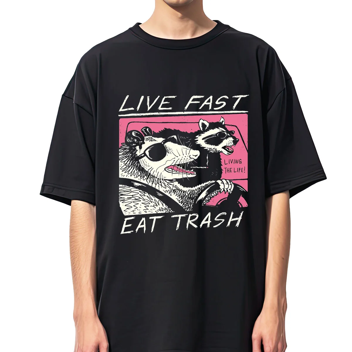 Eat Trash Do Crime Classic Design Cotton Tshirt Summer T Shirt Men Y2K T-shirt Clothing Top Tee