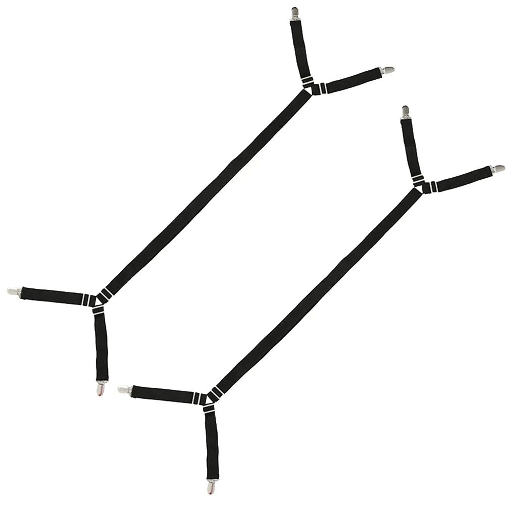 

2Pcs Bed Sheet Fasteners Elasticized Buckle Clamps Multifunction for Flat Fitted Sheets Beds Air Mattresses Travel Trailers