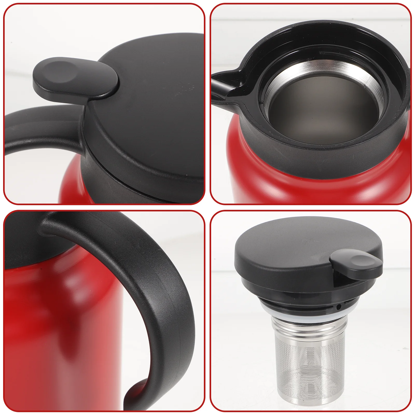 

304 Stainless Steel Insulated Water Bottle 650ml Double Layer Vacuum Thermal Bottle Red for Outdoor Office Home