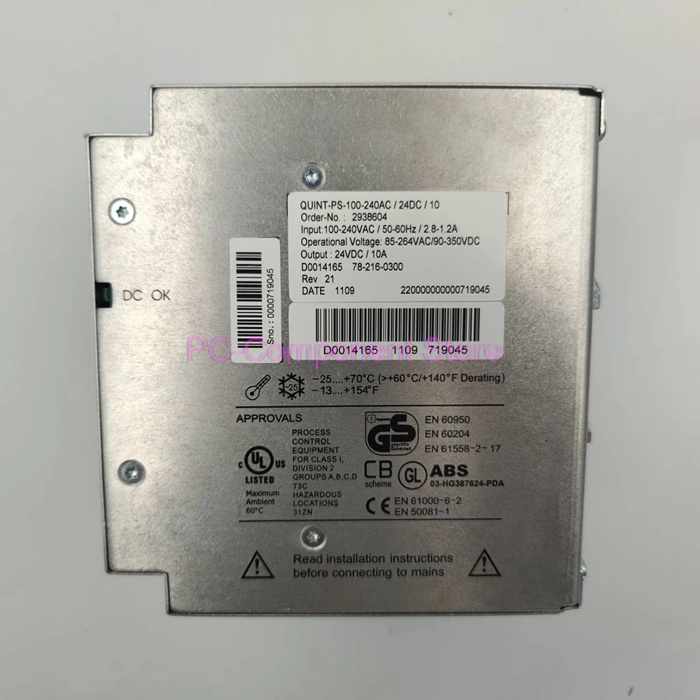 พาวเวอร์ซัพพลายสําหรับฟีนิกซ์ QUINT-PS-100-240AC/24DC/10 2938604