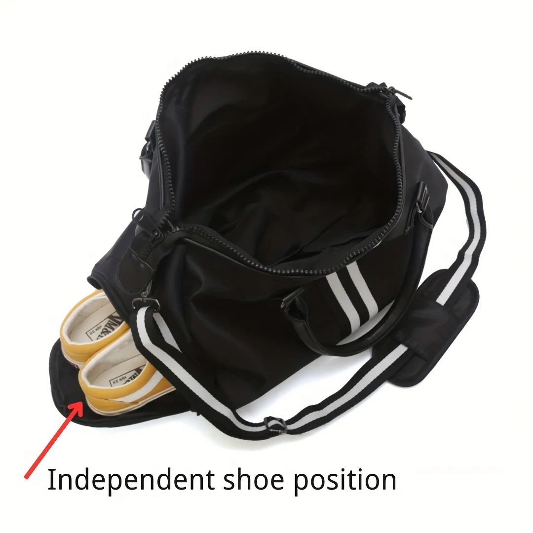 1pc Large Capacity Fitness Bag With Independent Shoe Positions Suitable For Short Distance Travel And Fitness