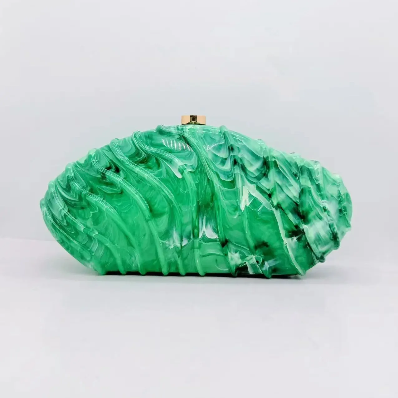 

Women's Acrylic Bag Fashion Ladies Striped Minimalist Metal Chain Evening Bag Niche Design Adult Stone Patterned Handbag